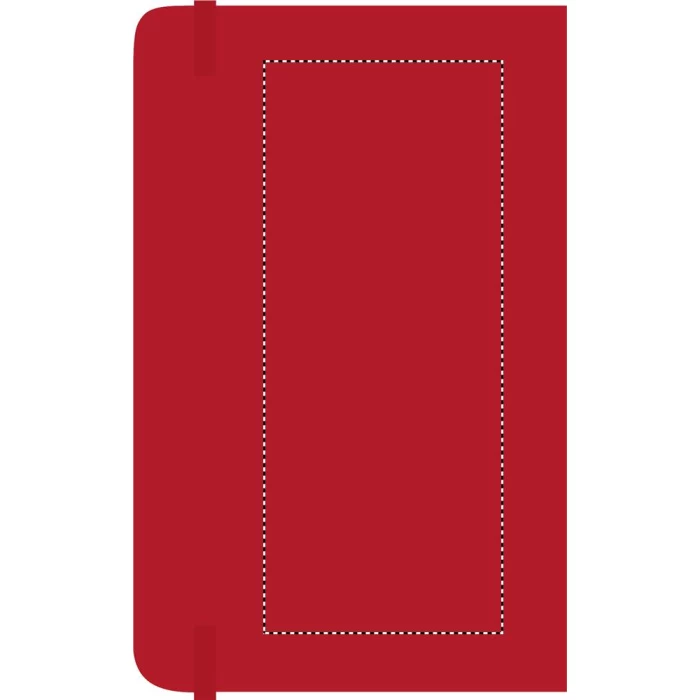 Schemat znakowania dla Sitodruk - S2 na gadżecie: Czerwony notatnik A6 PU z logo, twarda okładka, nadruk