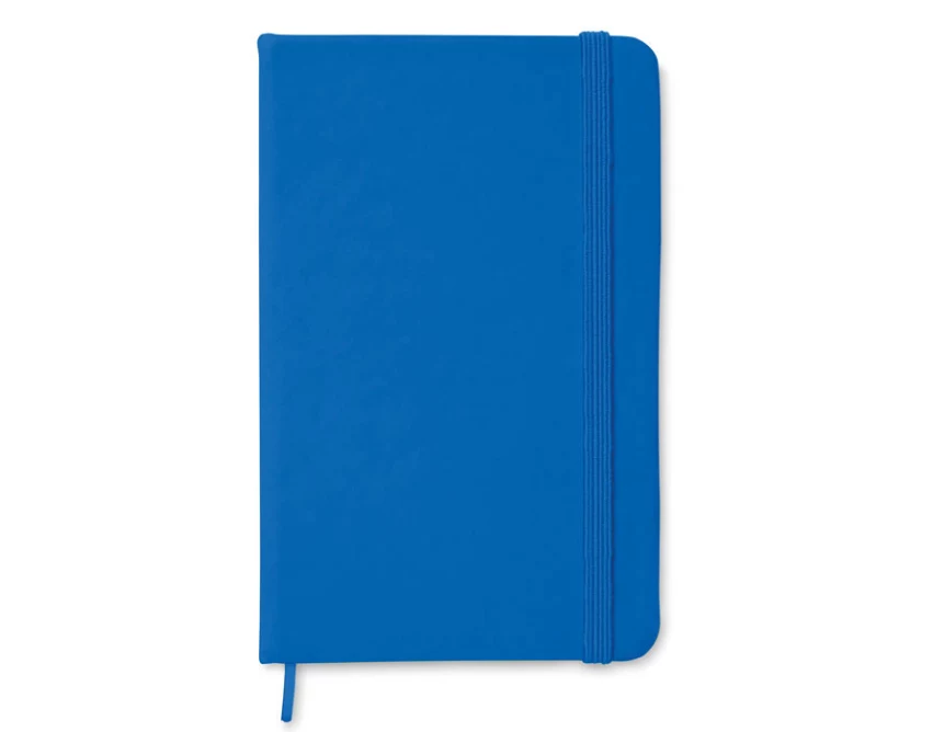Notatnik A6 Niebieski PU z Logo i Gumką, 192 Strony