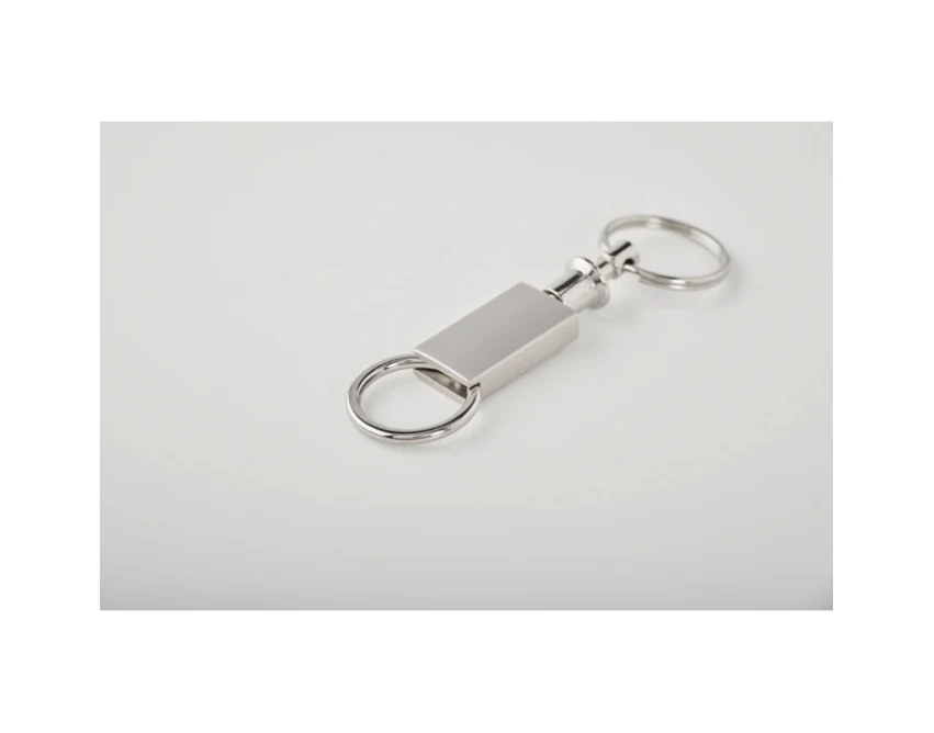 Brelok Keysplit srebrny mat z grawerem logo dla firm