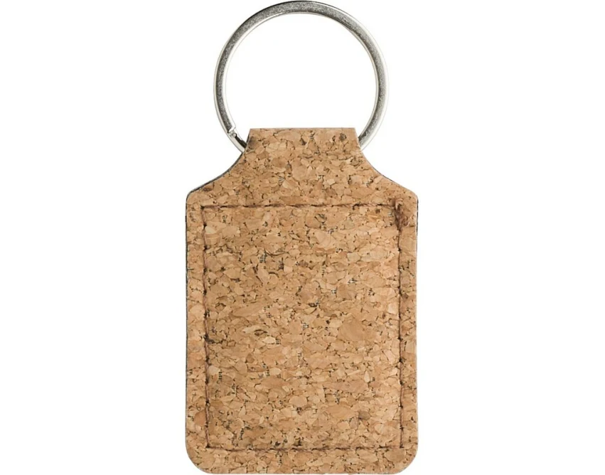 Brązowy brelok z korka z grawerem logo dla firm