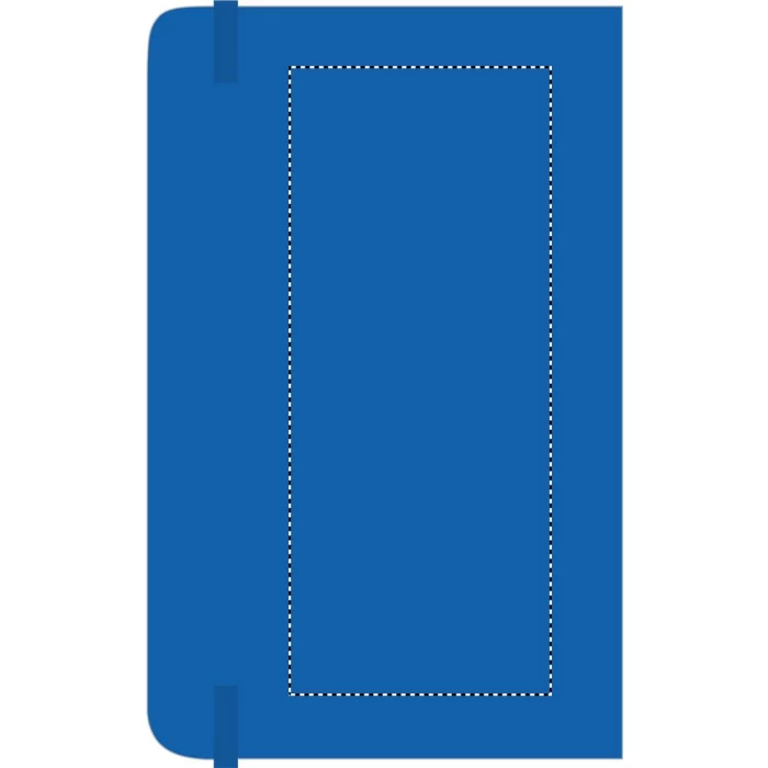 Schemat znakowania dla Sitodruk - S2 na gadżecie: Notatnik A6 Niebieski PU z Logo i Gumką, 192 Strony