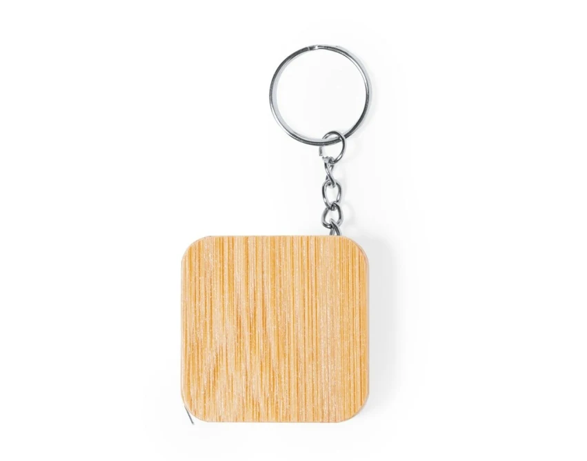 Bambusowy brelok z miarką 1m do kluczy z logo firmy