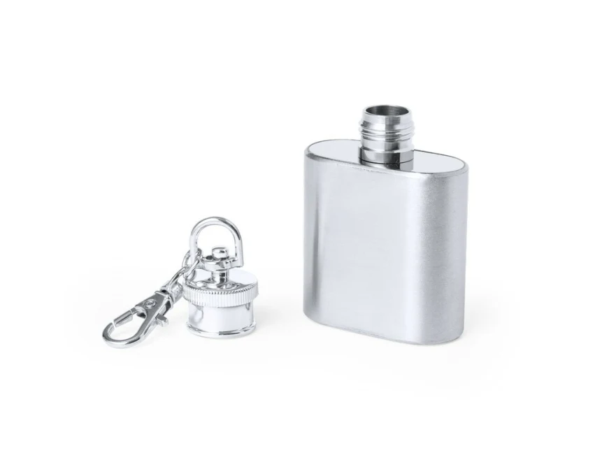 Srebrny brelok piersiówka 30 ml ze stali nierdzewnej