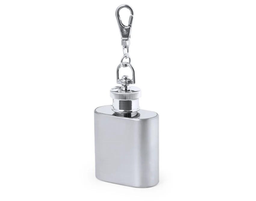 Srebrny brelok piersiówka 30 ml ze stali nierdzewnej