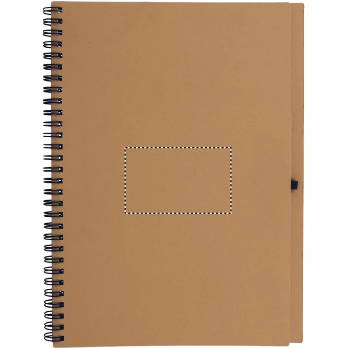 Schemat znakowania dla Etykieta - DL na gadżecie: Beżowy notes eko z logo i długopisem z recyklingu 140 stron