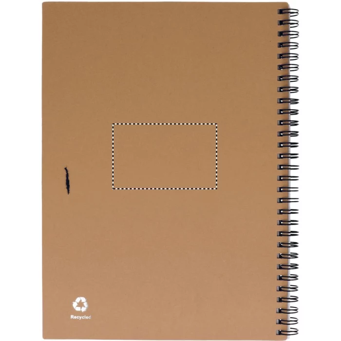 Schemat znakowania dla Sitodruk - S3 na gadżecie: Beżowy notes eko z logo i długopisem z recyklingu 140 stron