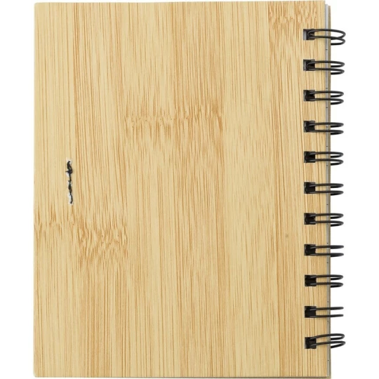 Brązowy zestaw do notatek z logo: notes, długopis, karteczki