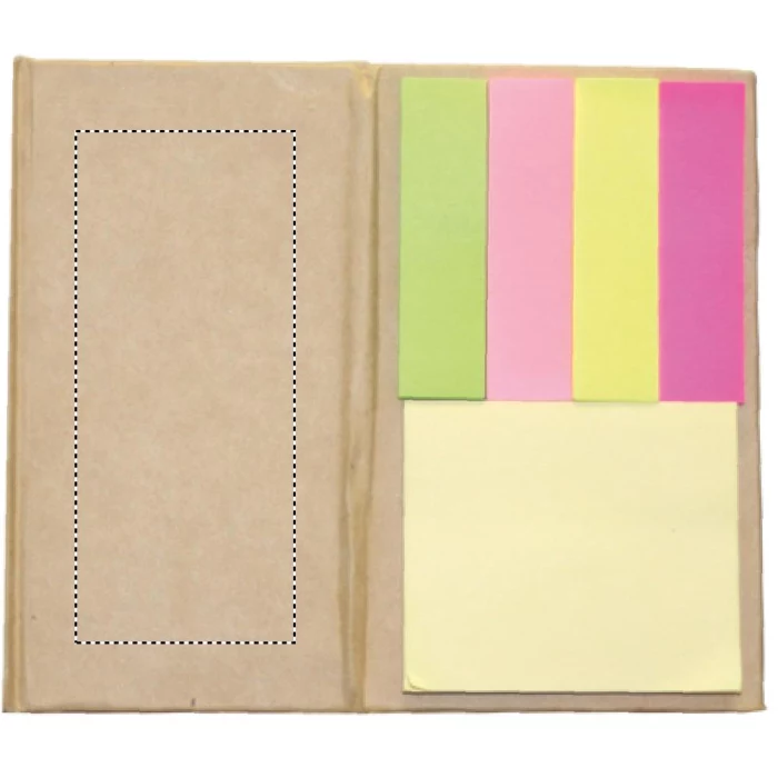 Schemat znakowania dla Tampondruk - P5 na gadżecie: Karteczki z recyklingu w pudełku w kształcie domku