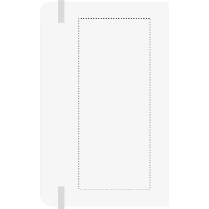 Schemat znakowania dla Termotransfer odblaskowy - TR na gadżecie: Biały notes firmowy A6 Notelux z logo, twarda okładka PU