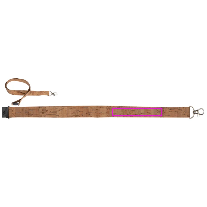 Schemat znakowania dla DTF - DTF1 na gadżecie: Beżowa smycz korkowa z logo – ekologiczny gadżet firmowy