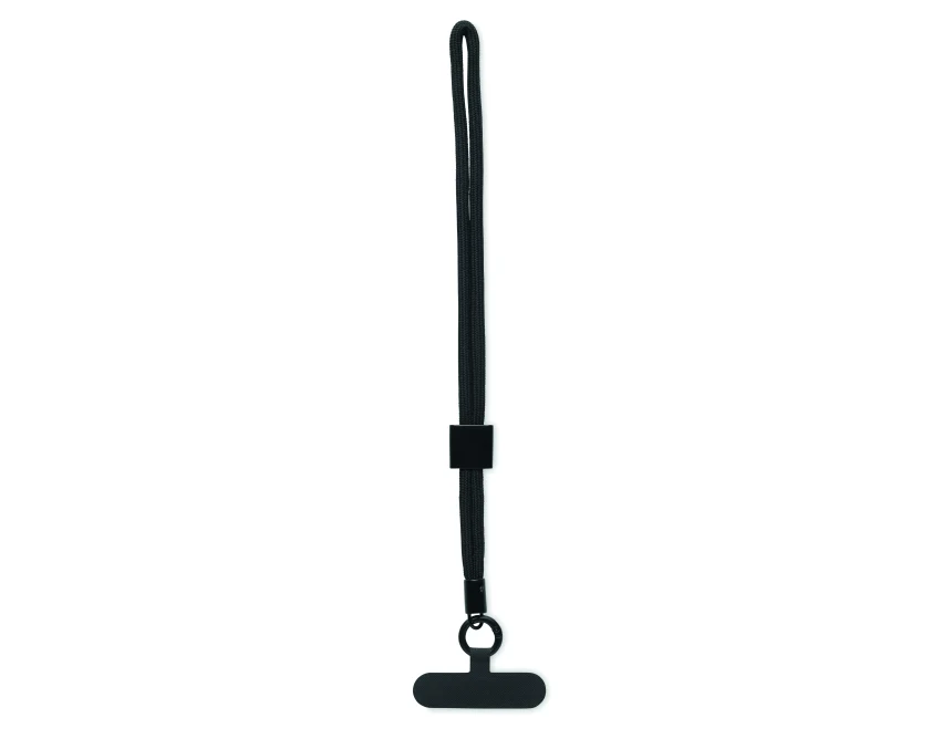 Czarna smycz do telefonu RPET 25 cm z logo – Nonette Wrist