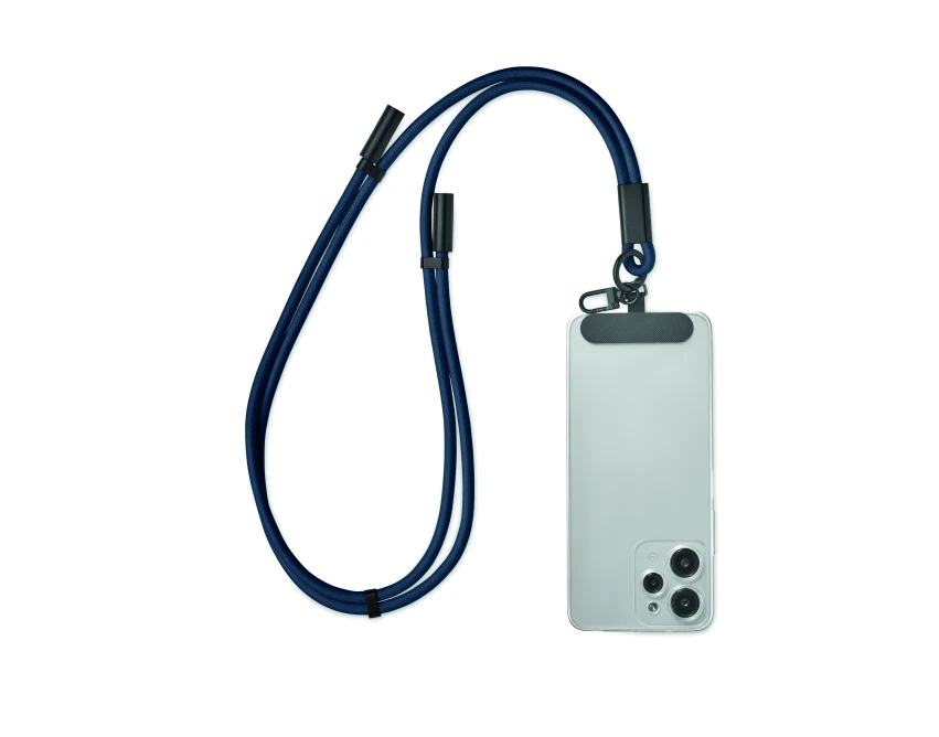 Granatowa smycz ładująca 60W RPET z klipsem i logo