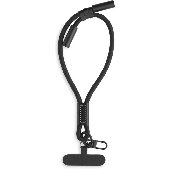 Schemat znakowania dla Doming - DO1 na gadżecie: Czarna smycz RPET 60W USB-C z klipsem i logo firmy