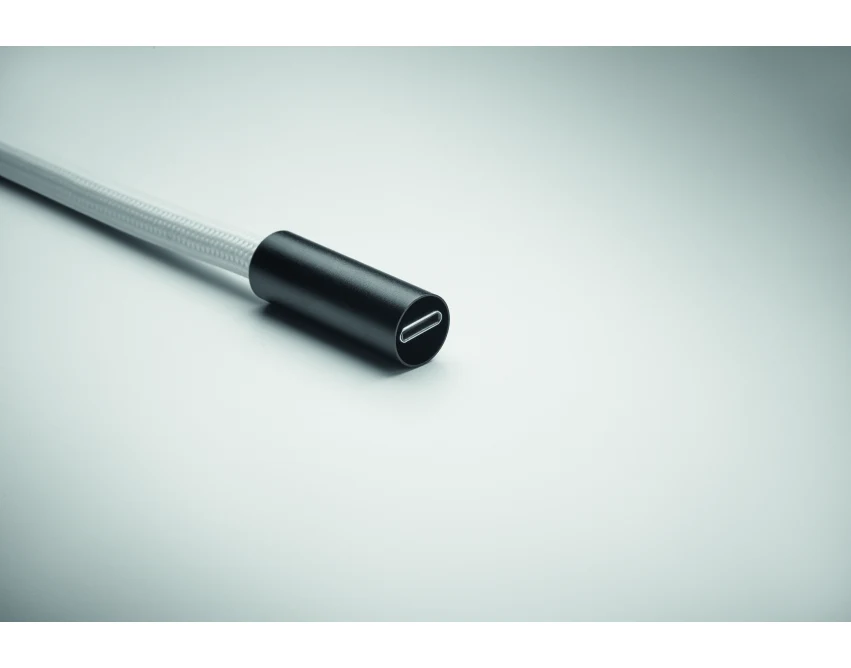 Biała smycz ładująca 60W RPET USB-C z klipsem na klucze