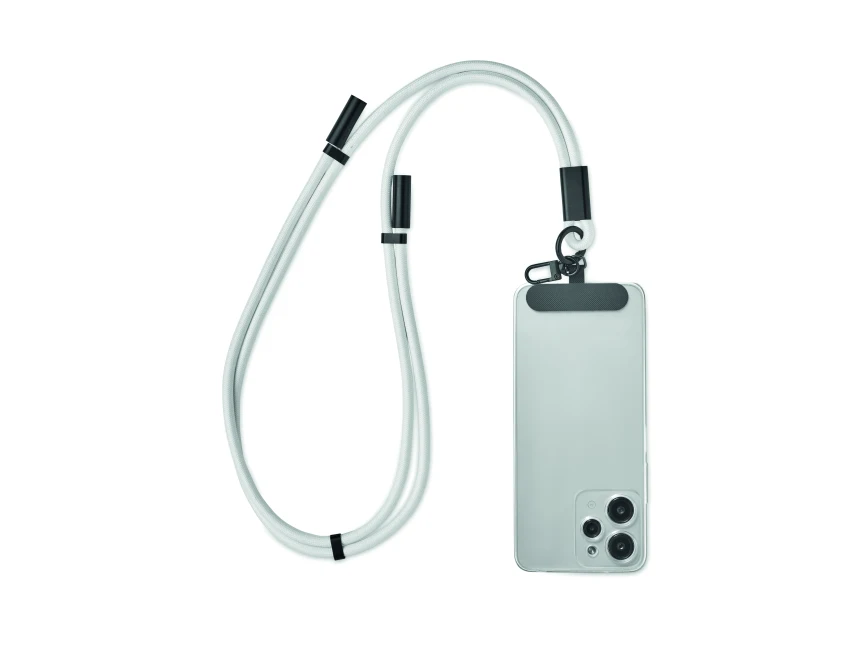 Biała smycz ładująca 60W RPET USB-C z klipsem na klucze