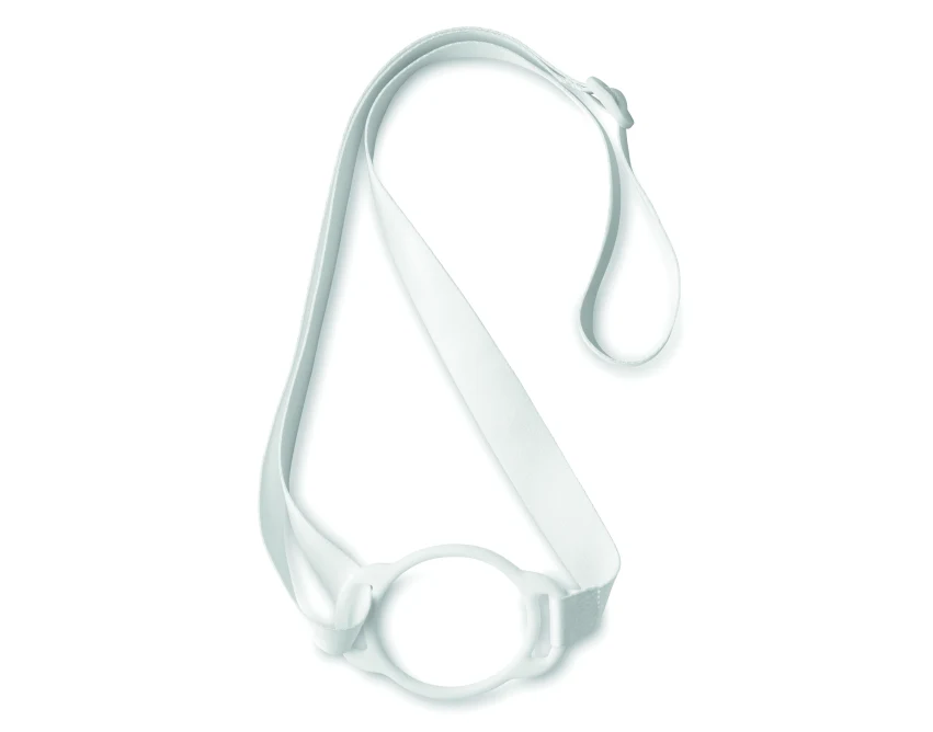 Biała smycz na butelkę 6 cm z logo firmy, 20 mm Polyester