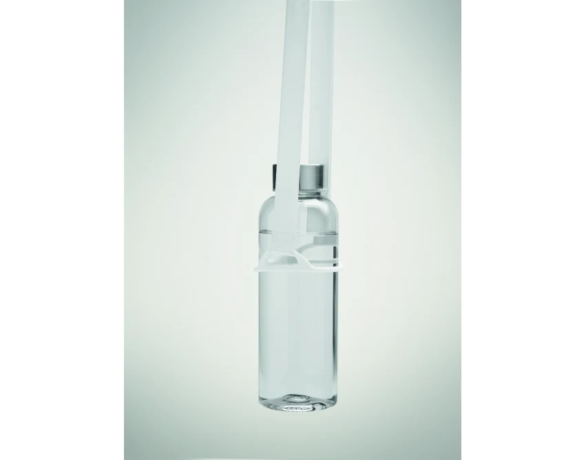 Biała smycz na butelkę 6 cm z logo firmy, 20 mm Polyester