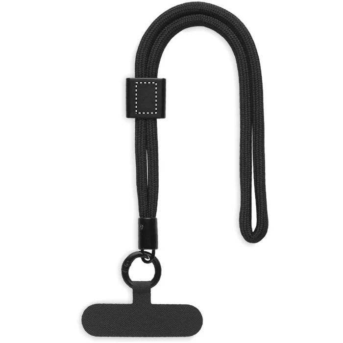 Schemat znakowania dla Tampondruk - P3 na gadżecie: Czarna smycz do telefonu RPET 25 cm z logo – Nonette Wrist