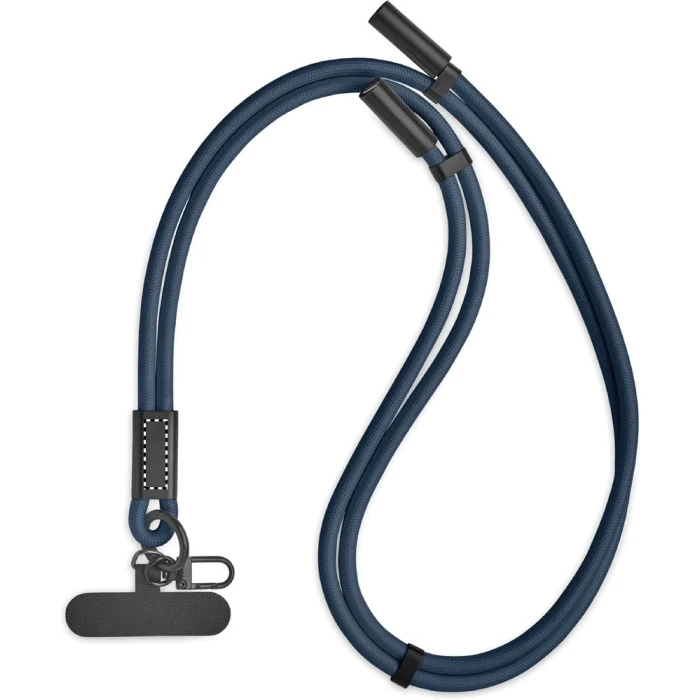 Schemat znakowania dla Etykieta - DL na gadżecie: Granatowa smycz ładująca 60W RPET z klipsem i logo