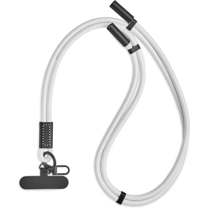 Schemat znakowania dla Tampondruk - P4 na gadżecie: Biała smycz ładująca 60W RPET USB-C z klipsem na klucze