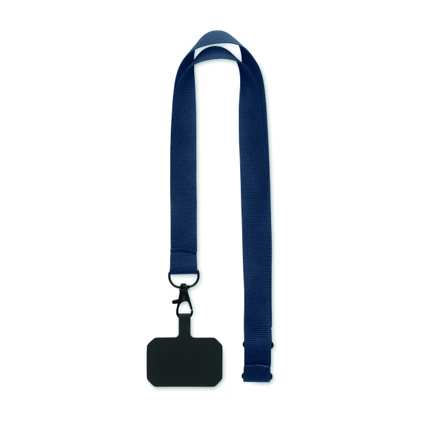 Granatowa smycz Ameste do telefonu z logo firmy 2 cm