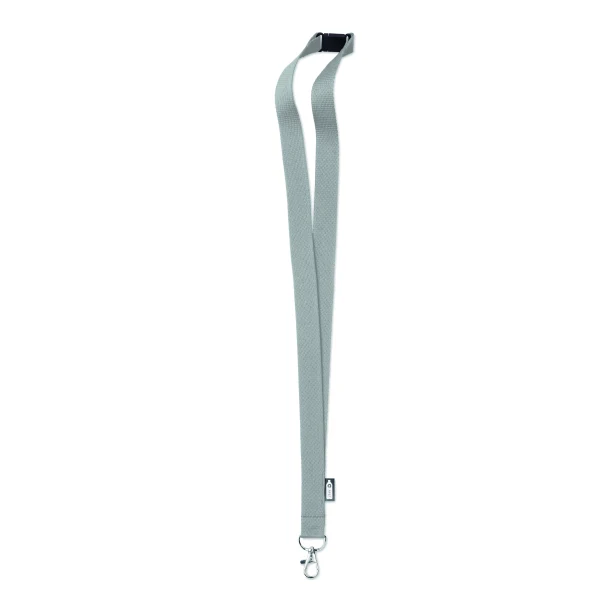 Szara smycz RPET 20 mm z nadrukiem logo – prezent firmowy