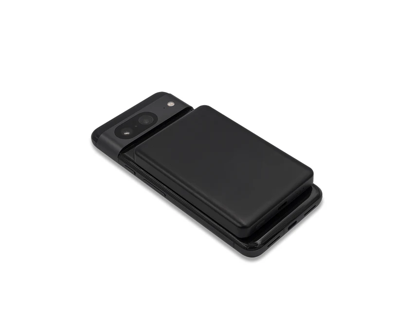 Powerbank magnetyczny 5000mAh czarny z logo firmy QI 15W