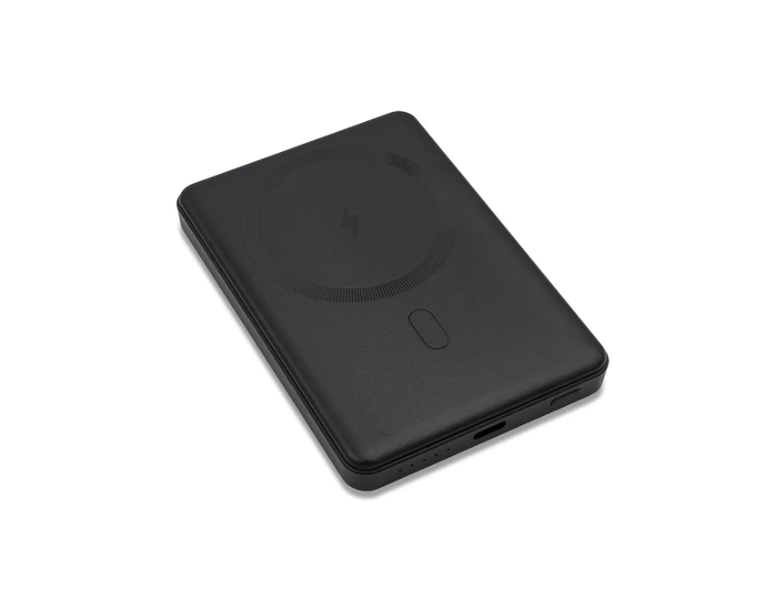 Powerbank magnetyczny 5000mAh czarny z logo firmy QI 15W