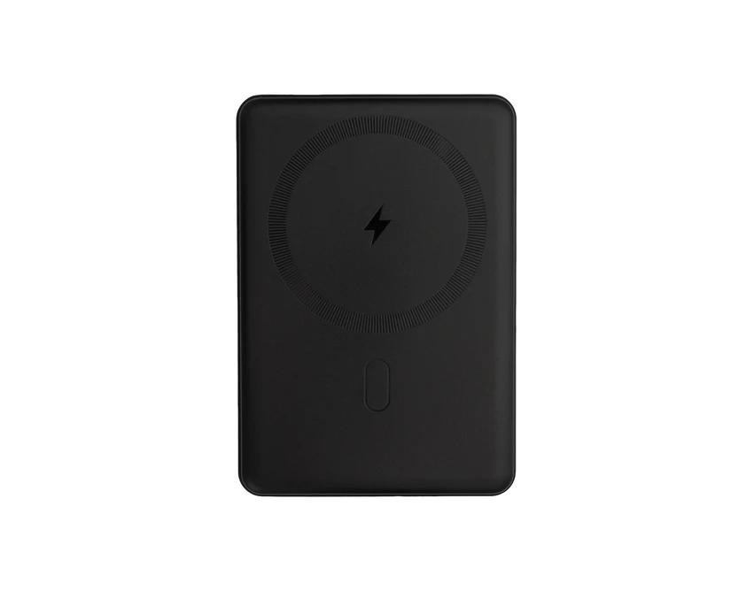 Powerbank magnetyczny 5000mAh czarny z logo firmy QI 15W
