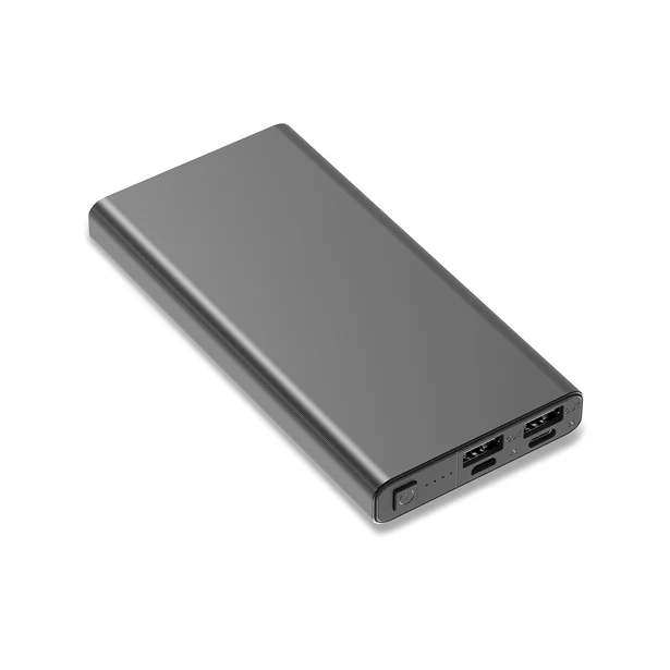 Power bank 10000 mAh Banco grafitowy z logo firmy