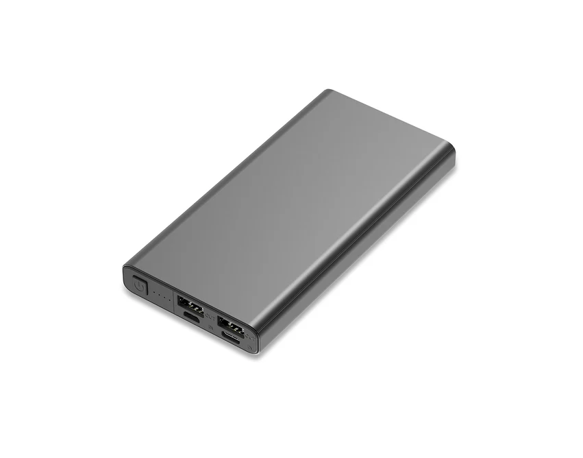 Power bank 10000 mAh Banco grafitowy z logo firmy