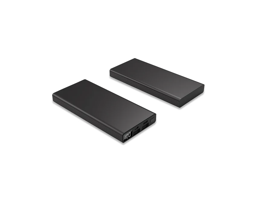 Power bank 10000 mAh Rapido czarny aluminium z logo