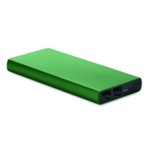 Power bank 10000mAh aluminium PD z logo ciemnozielony