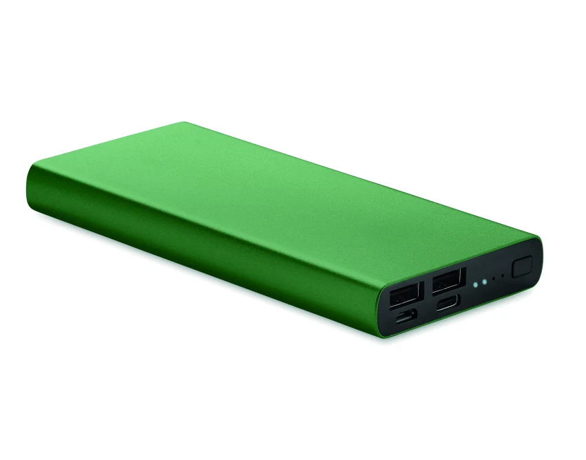 Power bank 10000mAh aluminium PD z logo ciemnozielony