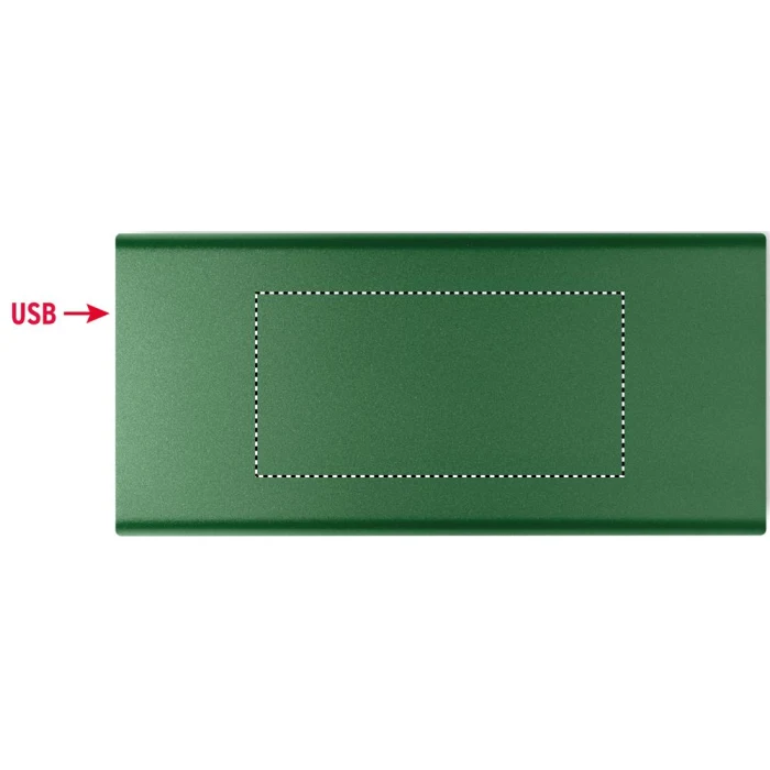 Schemat znakowania dla Tampondruk - P5 na gadżecie: Power bank 10000mAh aluminium PD z logo ciemnozielony