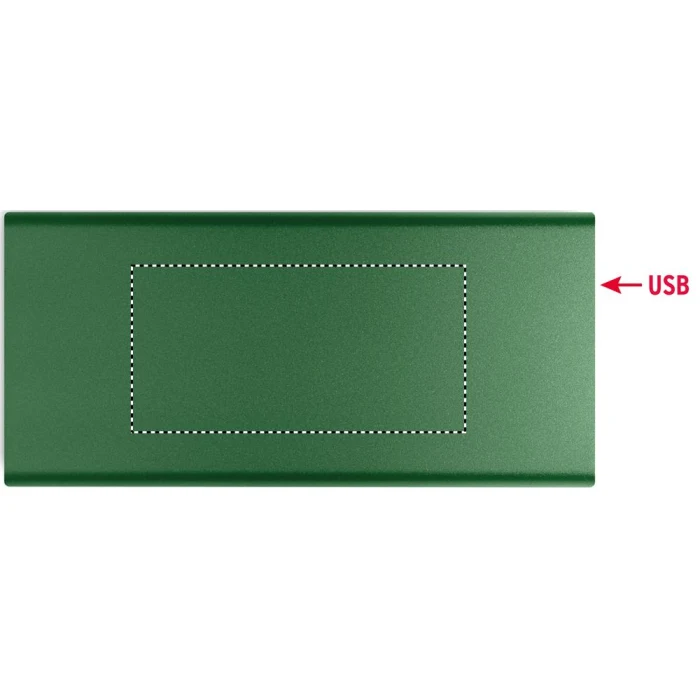 Schemat znakowania dla Tampondruk - P5 na gadżecie: Power bank 10000mAh aluminium PD z logo ciemnozielony