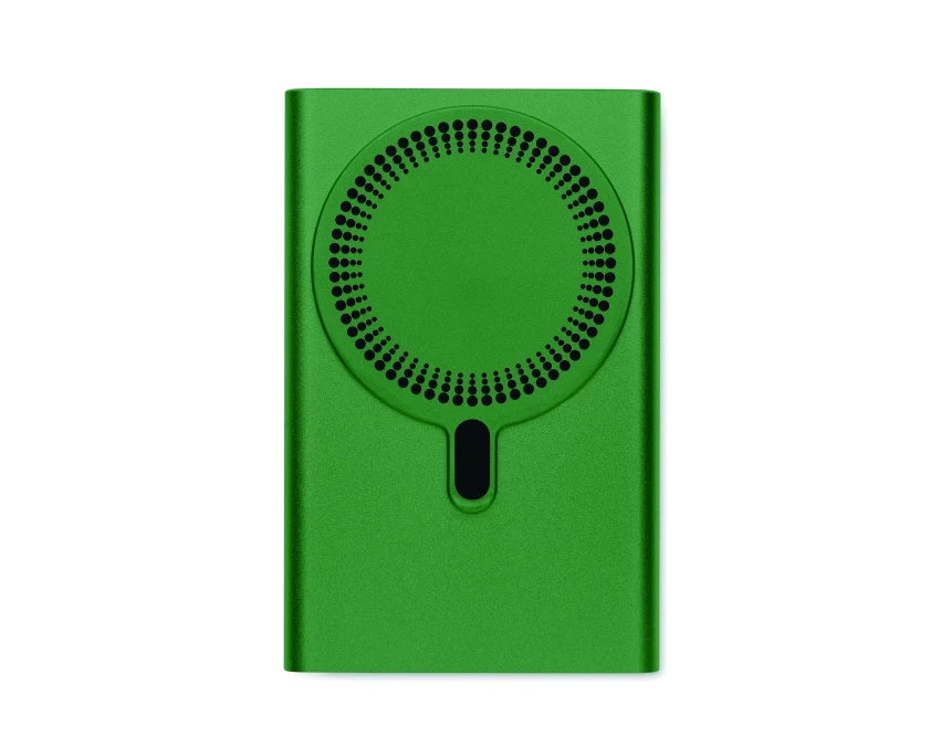 Powerbank 5000mAh ciemnozielony z logo, aluminium, 20W