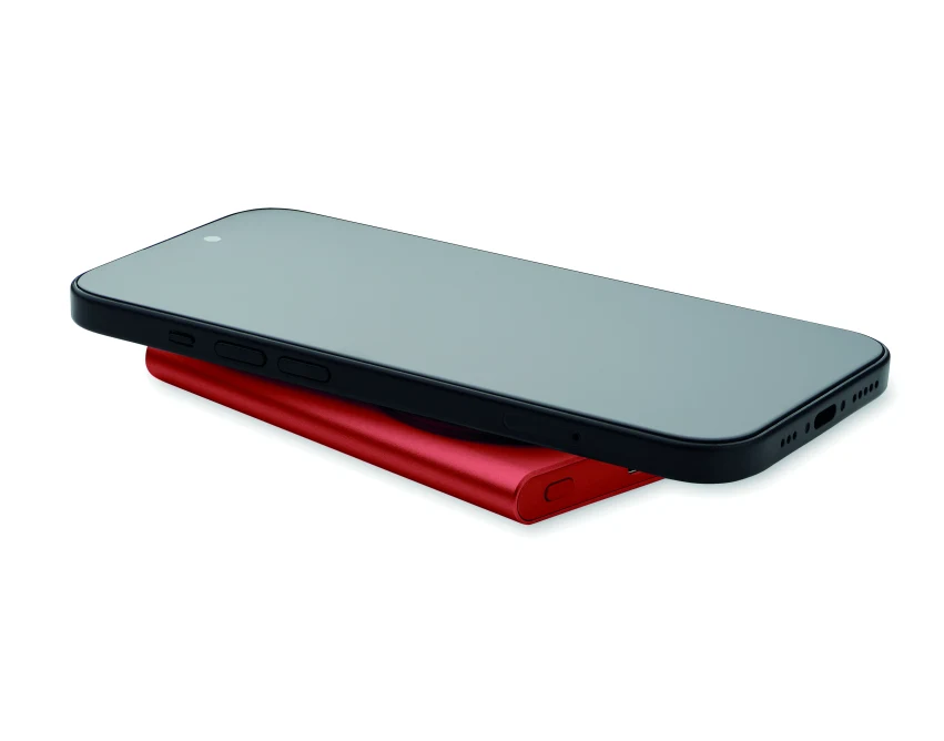 Burgundowy powerbank MagSafe 5000mAh z logo – aluminium