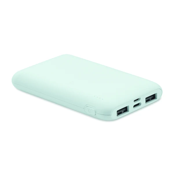 Power bank 5000 mAh baby blue z recyklingu ABS z logo