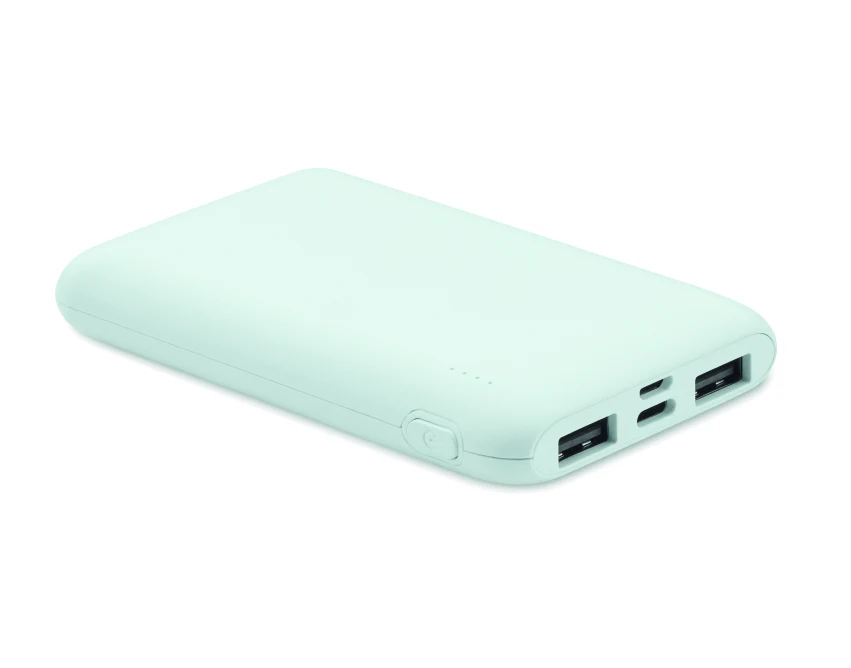 Power bank 5000 mAh baby blue z recyklingu ABS z logo