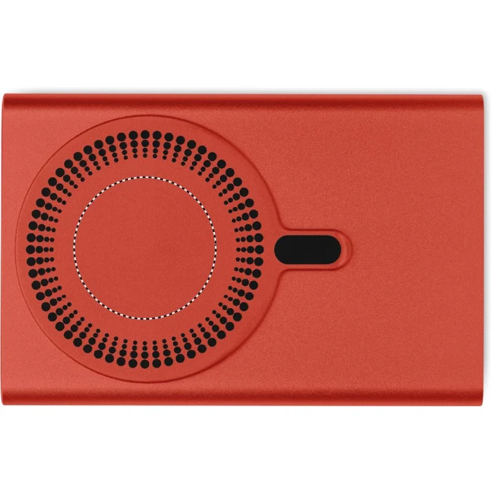 Schemat znakowania dla Tampondruk - P5 na gadżecie: Burgundowy powerbank MagSafe 5000mAh z logo – aluminium