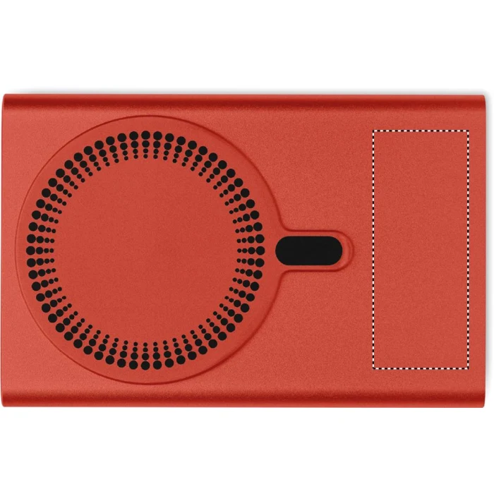 Schemat znakowania dla Doming - DO1 na gadżecie: Burgundowy powerbank MagSafe 5000mAh z logo – aluminium