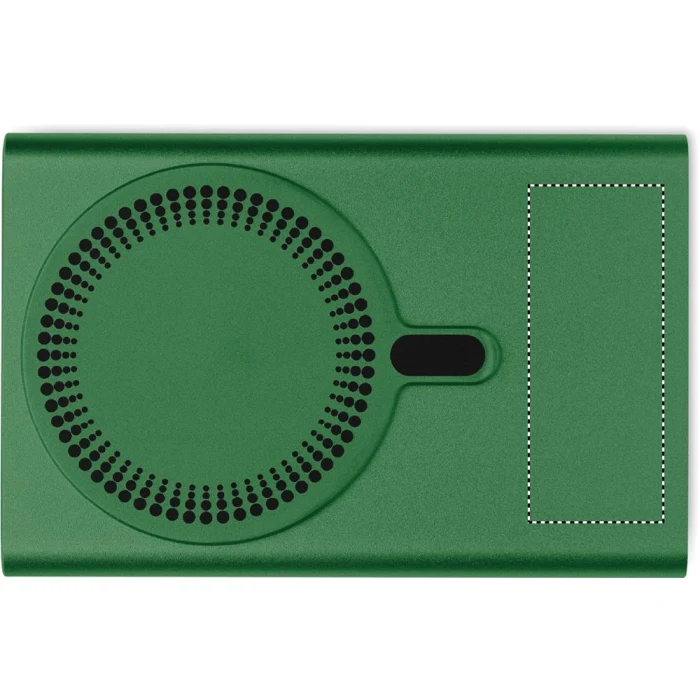 Schemat znakowania dla Tampondruk - P5 na gadżecie: Powerbank 5000mAh ciemnozielony z logo, aluminium, 20W