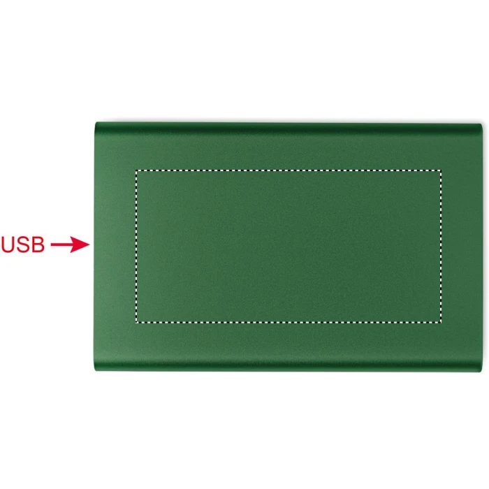 Schemat znakowania dla Doming - DO1 na gadżecie: Powerbank 5000mAh ciemnozielony z logo, aluminium, 20W