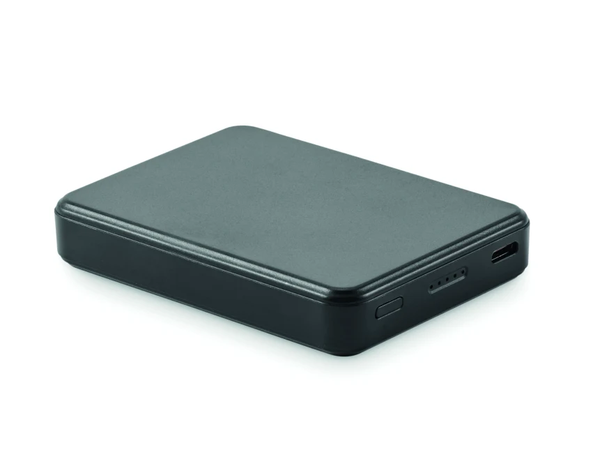 Czarny ekologiczny power bank 5000 mAh Kleinpow z logo