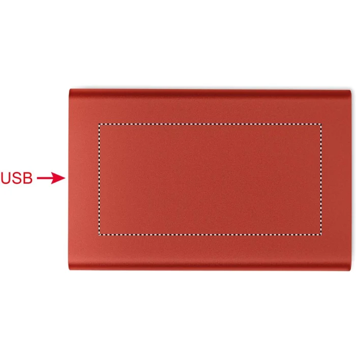 Schemat znakowania dla Doming - DO1 na gadżecie: Burgundowy powerbank MagSafe 5000mAh z logo – aluminium