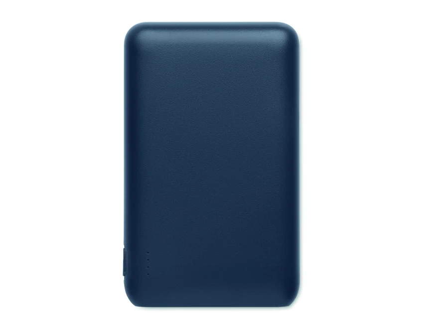Power bank 5000 mAh granatowy z recyklingu z logo