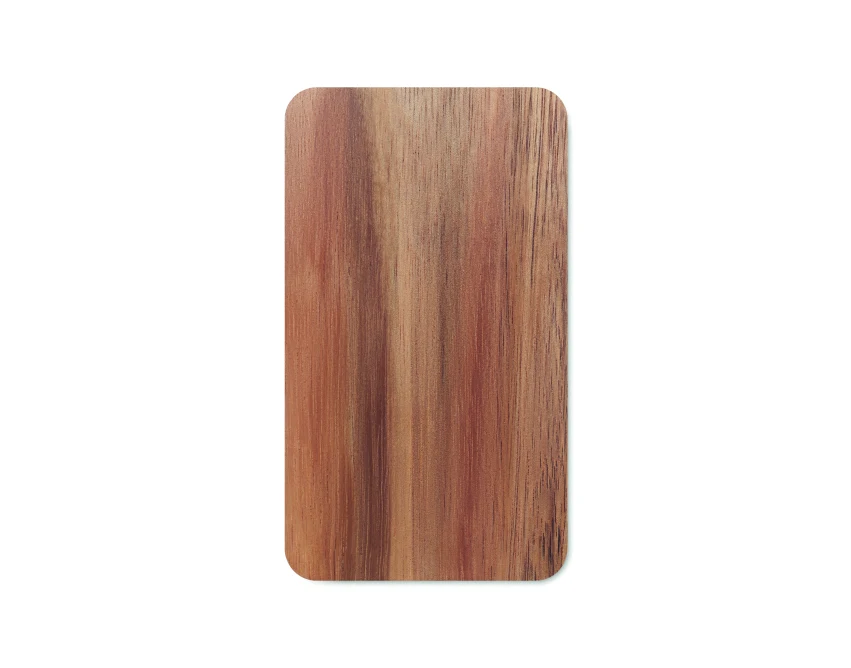 Powerbank eko 4000 mAh drewno akacjowe Qi 15 W USB-C Czarny