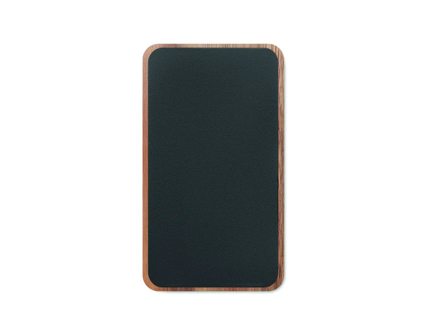 Powerbank eko 4000 mAh drewno akacjowe Qi 15 W USB-C Czarny
