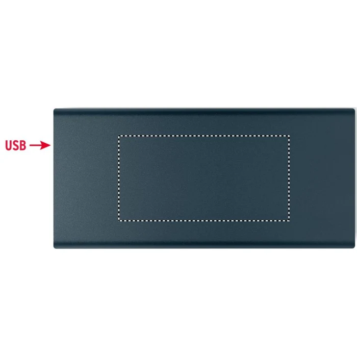 Schemat znakowania dla Tampondruk - P5 na gadżecie: Powerbank 10000mAh PD Francuski Granat Aluminium z Logo